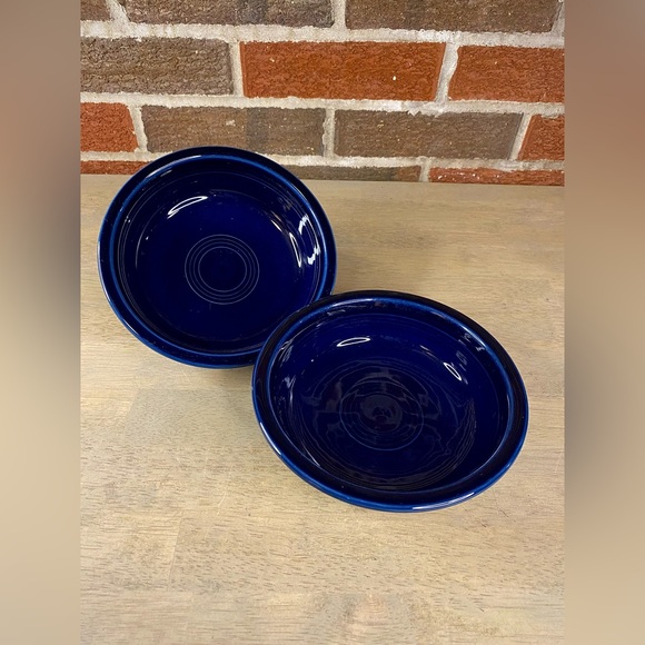 COBALT BLUE FIESTA Set of 2 Cereal Fruit BOWLS FIESTAWARE 7" Blue Retired Color - Picture 1 of 8